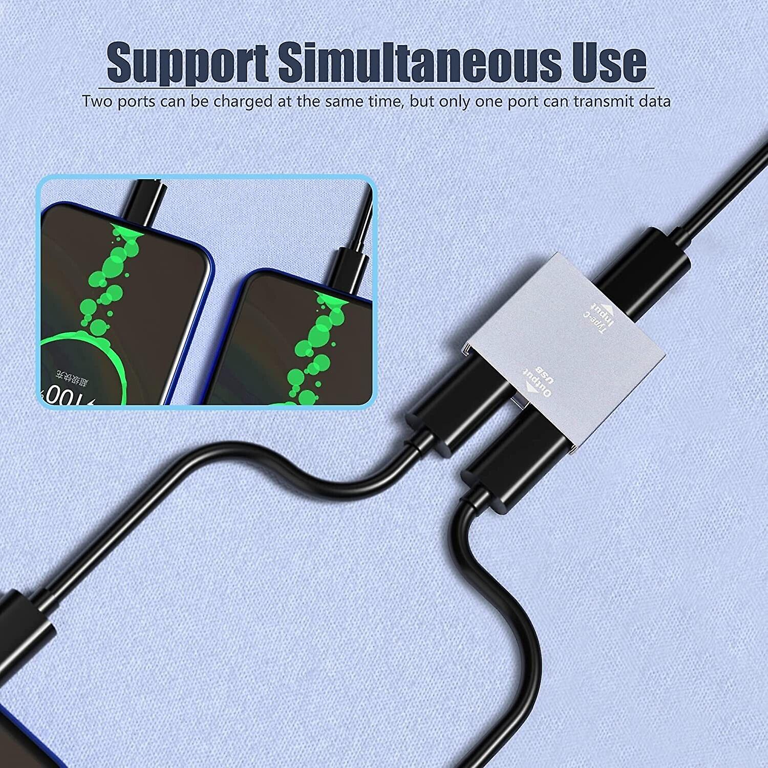 USB C socket to 2x USB C socket type-C USB-C splitter charger Conventer adapter