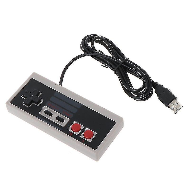 Usb Gaming Controller Plug-play Plastic Black+gray For Nes Pc Windows New