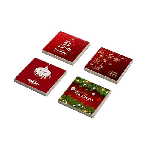 Merry Christmas Design Stone Coaster Set