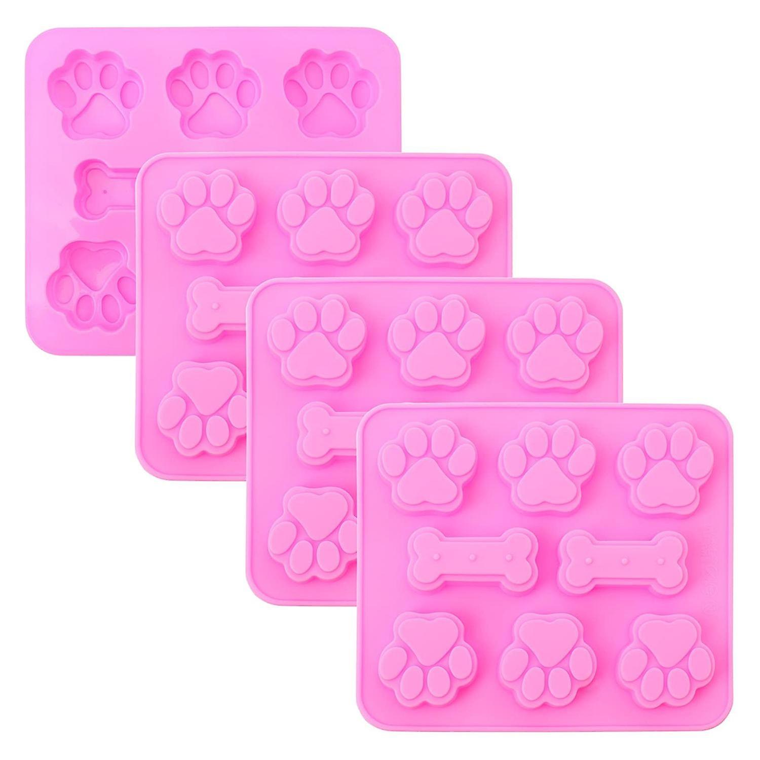 Silicone Molds Dog Paws and Bones Shape Set of 4