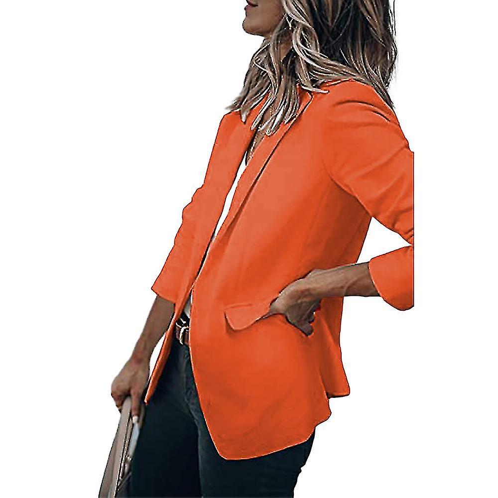 Office Long Sleeve Leopard Open Front Blazer