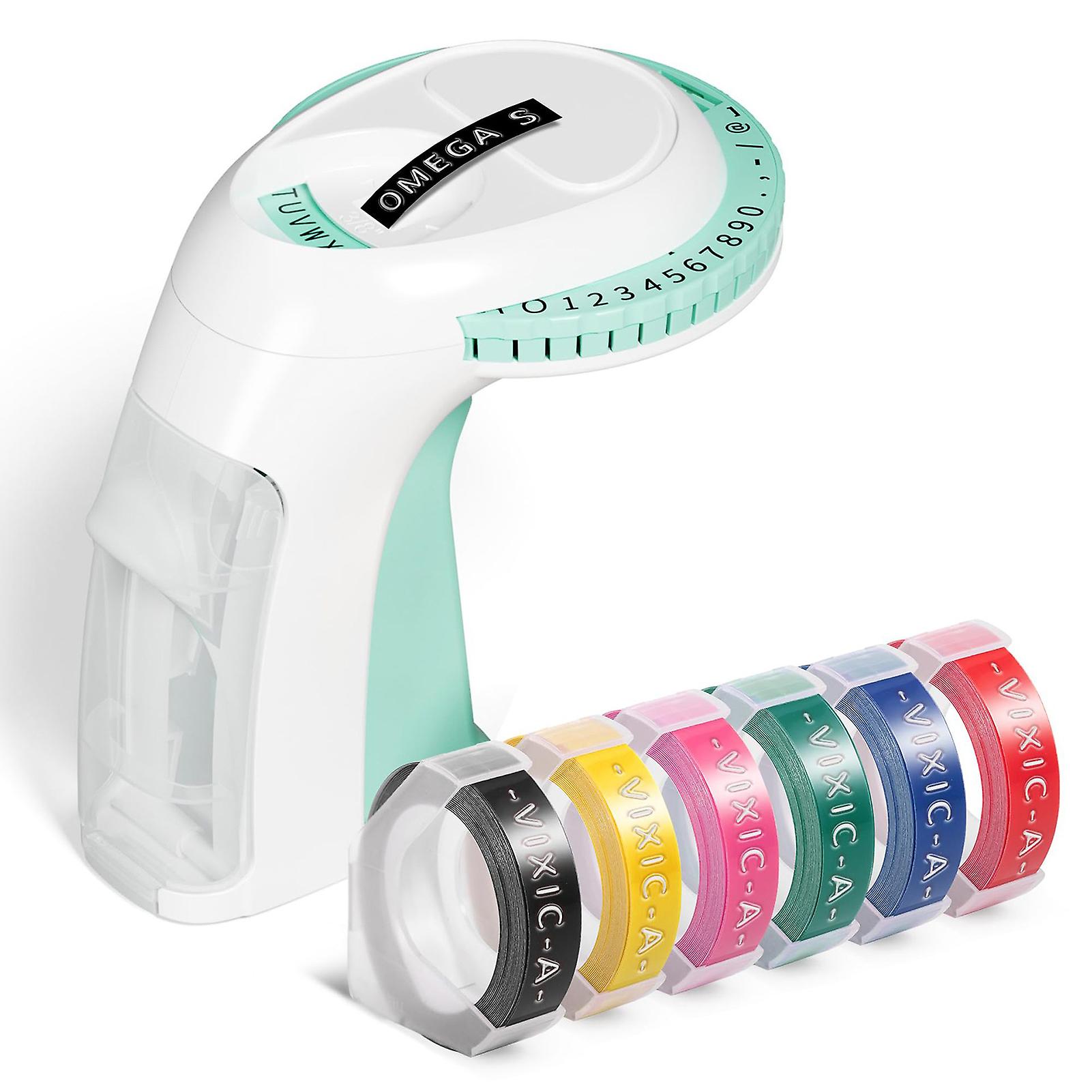 Portable Labels Maker Time Saving Manual DIY Lettering Machine with 6 Tape for Adult Kids