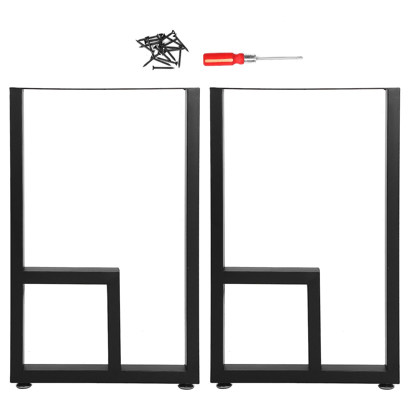 2Pcs Metal Dining Table Legs Set with Foot Pads DIY Home Furniture Support Leg Hardware