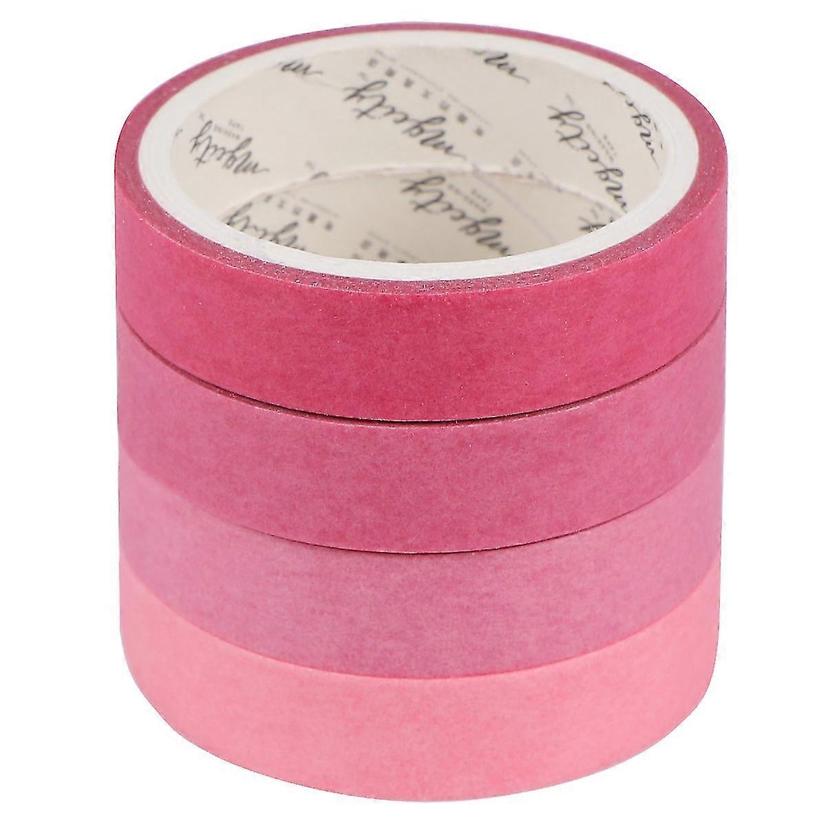 8pcs DIY Decorative Washi Tapes Wrapping Stickers Sticky Paper Masking Tape for Scrapbook Craft Diary (Pink) Z