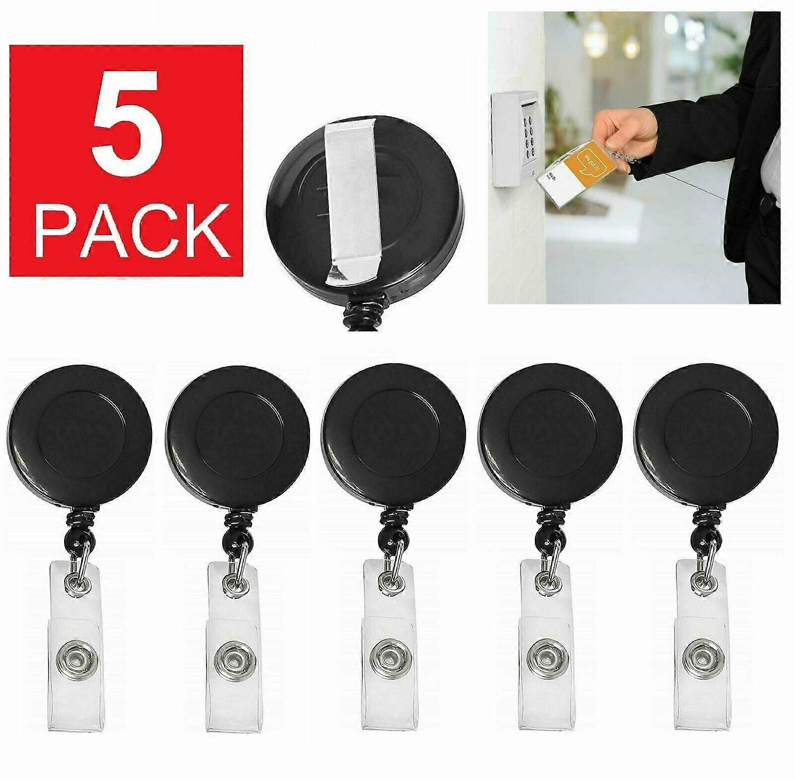 5pcs Retractable Easy Pull ID Card Chest Card Key Ring Pull Buckle Pendant Easy Pull, Anti-lost and Anti-theft Card Holder Keychain, Durable Anti-lost