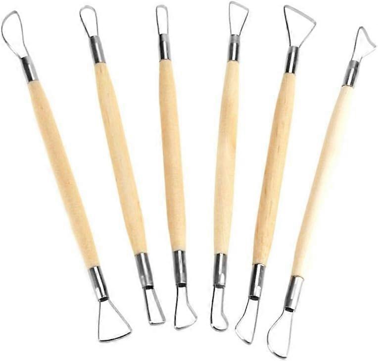6Pcs Clay Sculpting Tool, Pottery Tool Sculpting Clay Chisel Pottery Sculpting Set Wooden Handle Ceramic Sculpting Kit