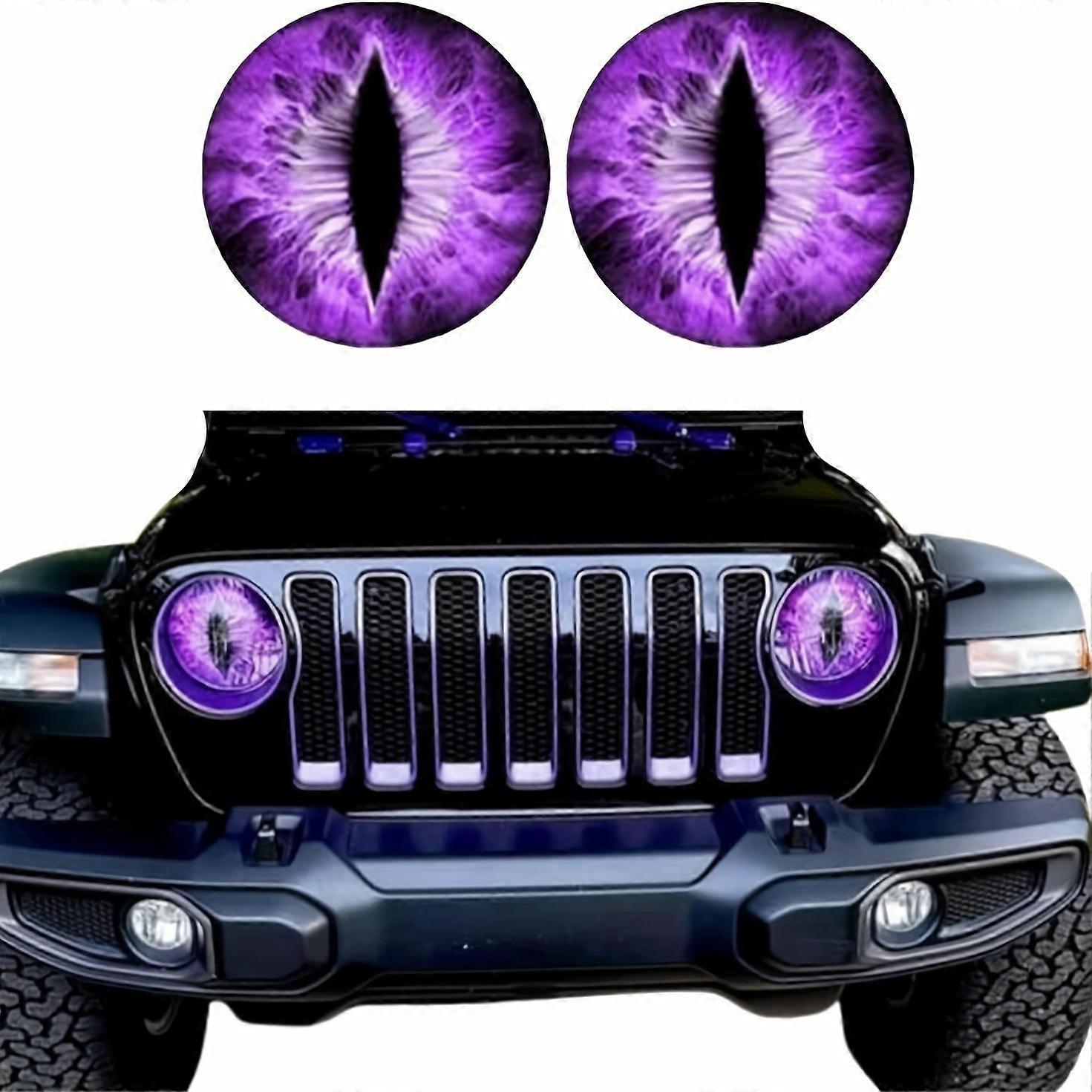 Beast Eyes Headlight Decals - 1 Pair, Durable Plastic Car Stickers For Wrangler & More