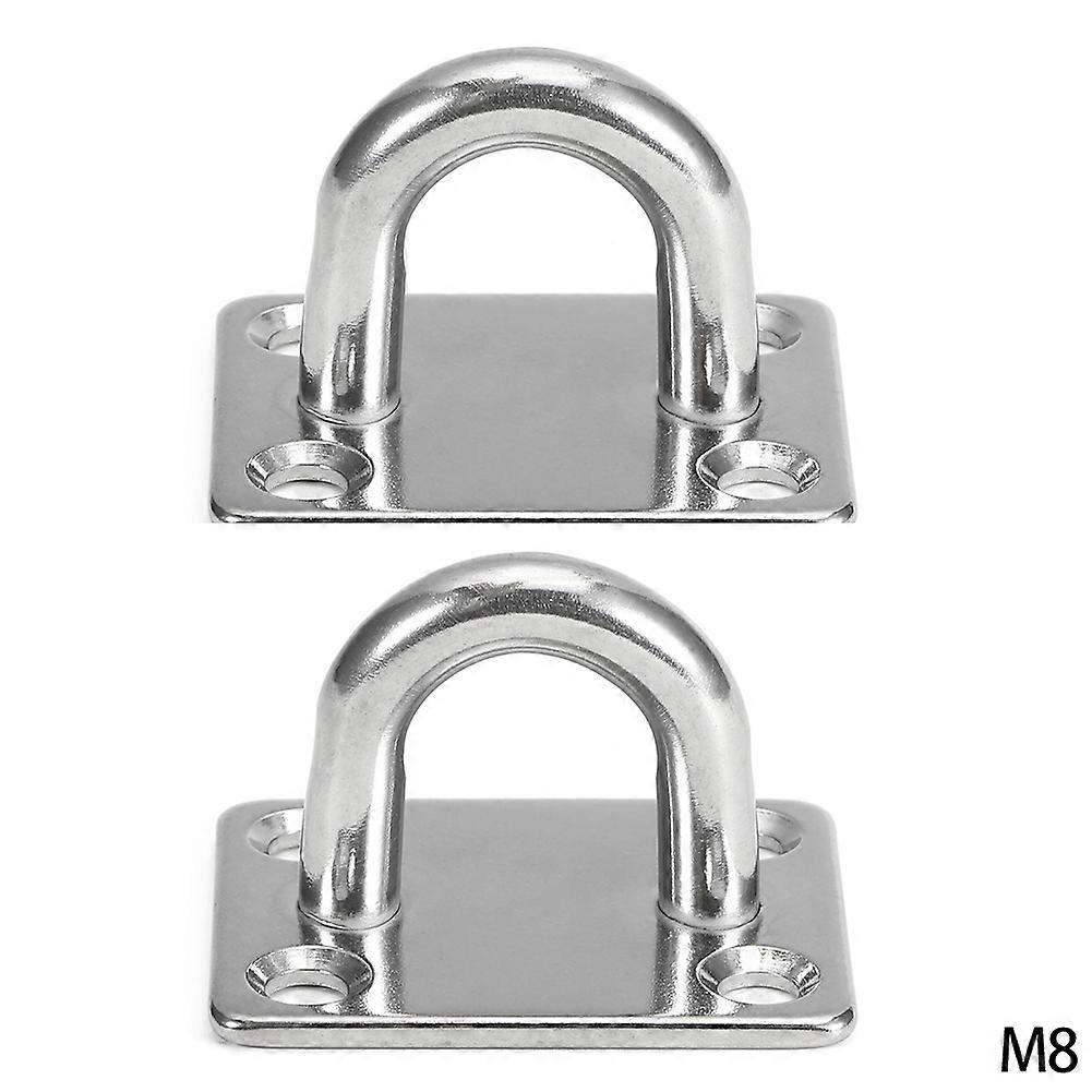 2pcs Mount Hook Pad Eye Plates Marine Hardware Multifunctional Wall Mount Hook Loops For Exercise Resistance Bands Swinging