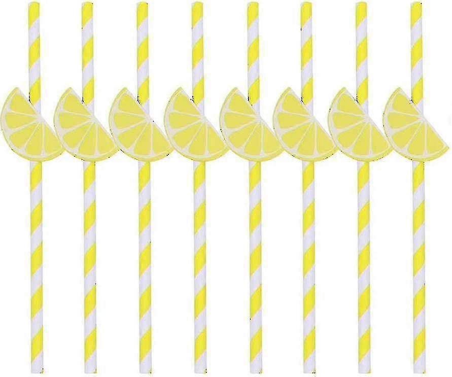 30pcs Lemon Straws Fruit Straws For