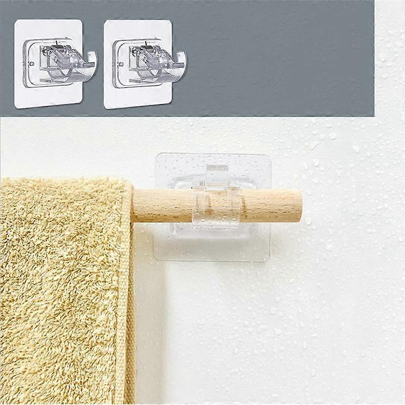 8PCS Self Adhesive Curtain Rod Bracket No Drill Curtain Rods Brackets Nail Free Adjustable Hooks St