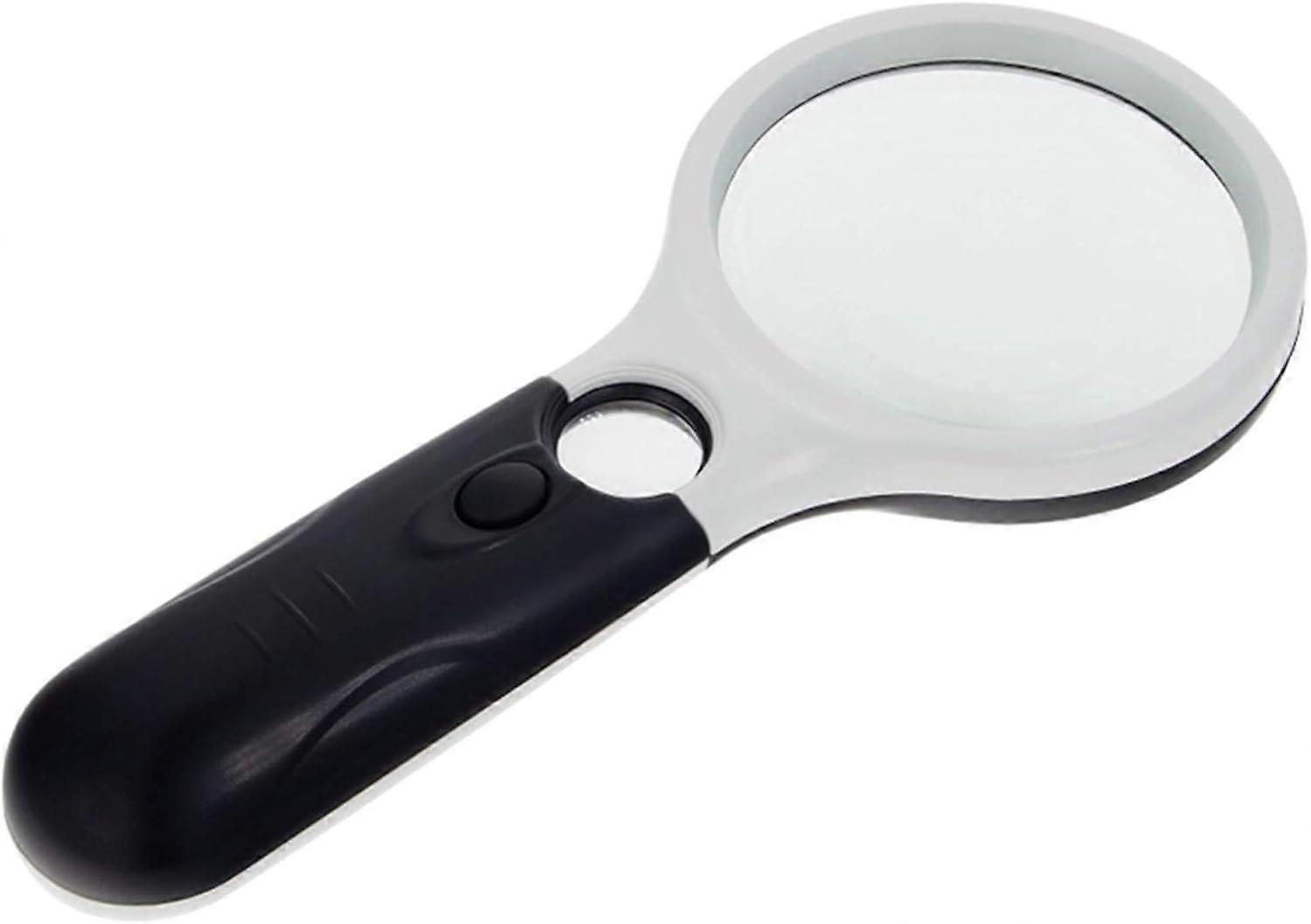 Powerful LED Light Magnifier Portable Lighted 3 LED Handheld Magnifier
