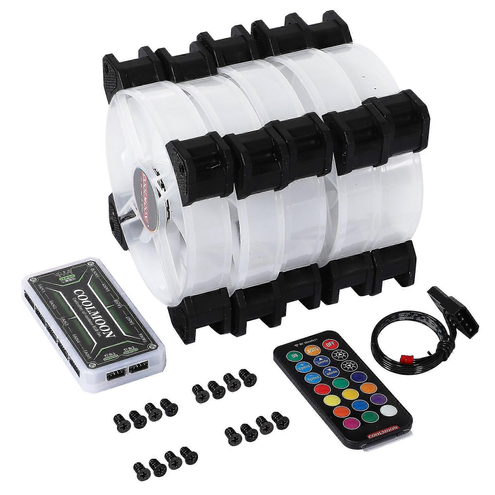 Coolmoon F-yh Computer Case Cooling Fan Rgb 120mm Quiet + Ir Remote