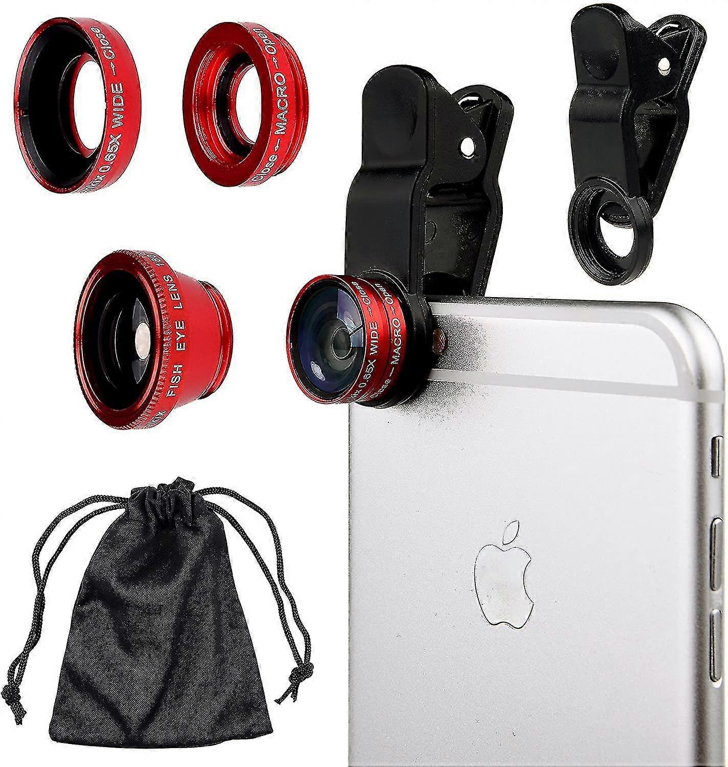 עדשת מצלמה אוניברסלית לטלפון סלולרי ערכה עדשת עין דגים עדשת עין מאקרו עדשת זווית רחבה