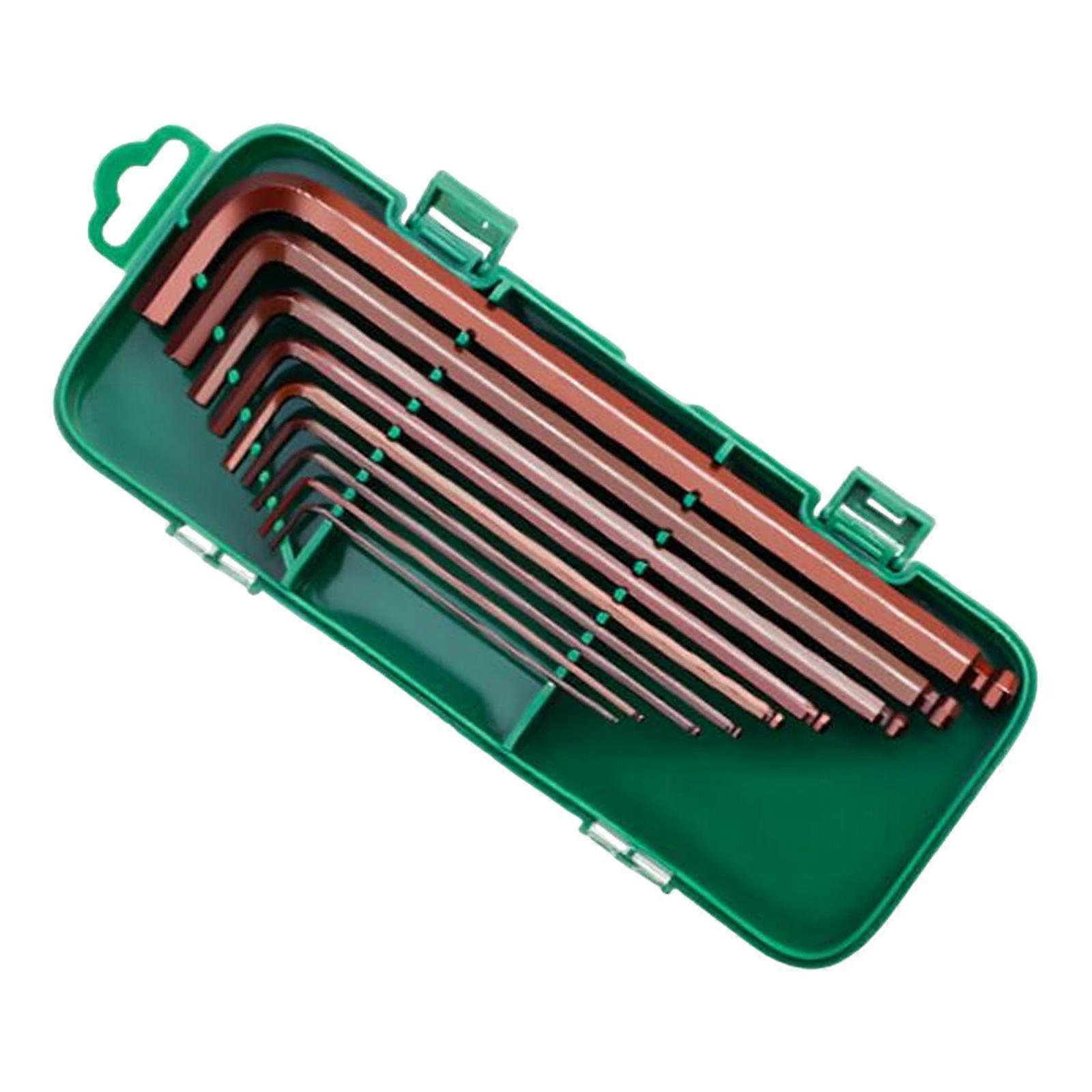 9Pcs Metric Hex Key Wrench Set L Type Screwdriver for Mechanical Maintenance