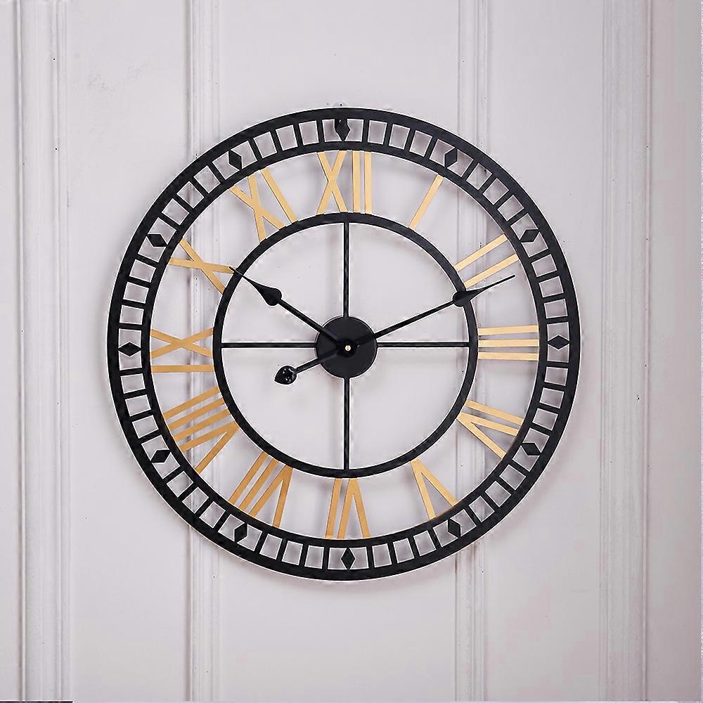 Roman Numerals Metal Wall Clock | Fruugo UK