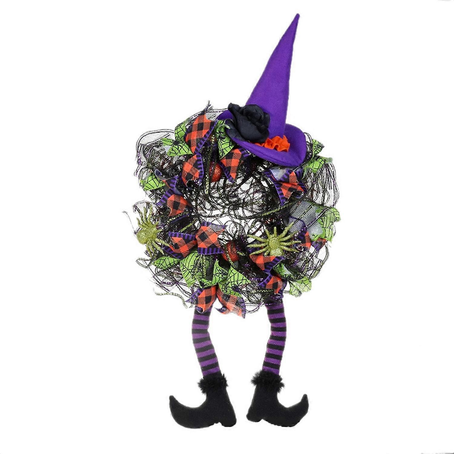 Halloween Wreath Durable Colorful Witch Leg Door Garland Spooky for Home Festive Halloween