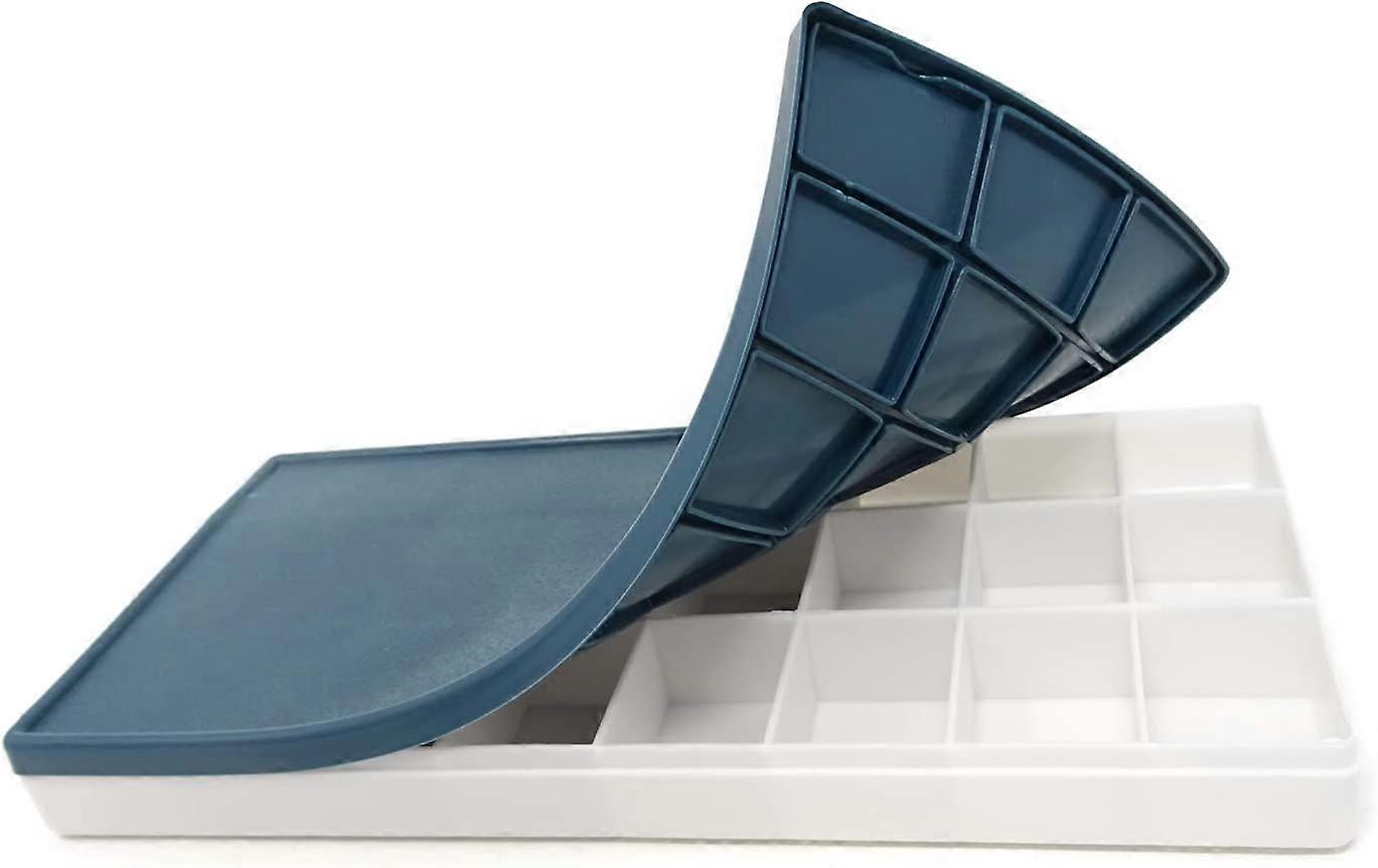24 Compartments Plastic Paint Palette Paint Tray with Soft Lid for Watercolors and Oil Paint