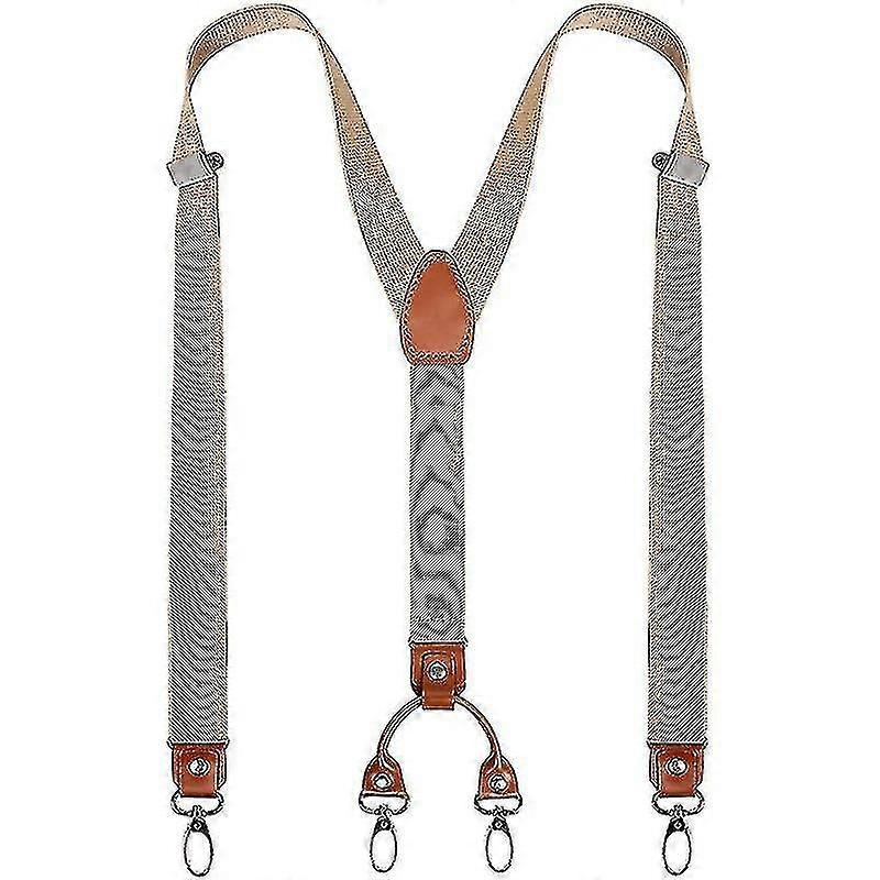 Bretelles robustes larges en forme de Y pour hommes avec 4 clips métalliques sangles élastiques réglables