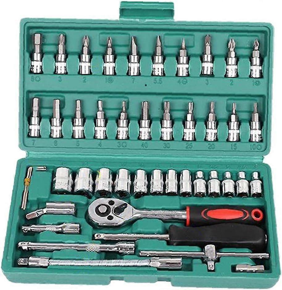 Green Box Wrench Set Set Auto Repair Tool Set Slider Set Kit Kit Screwdriver Tool Set Red Set