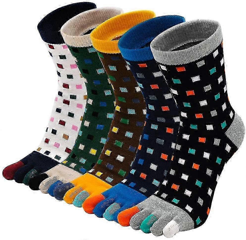 Mens Toe Socks Cotton Running Five Finger Crew Socks Cotton