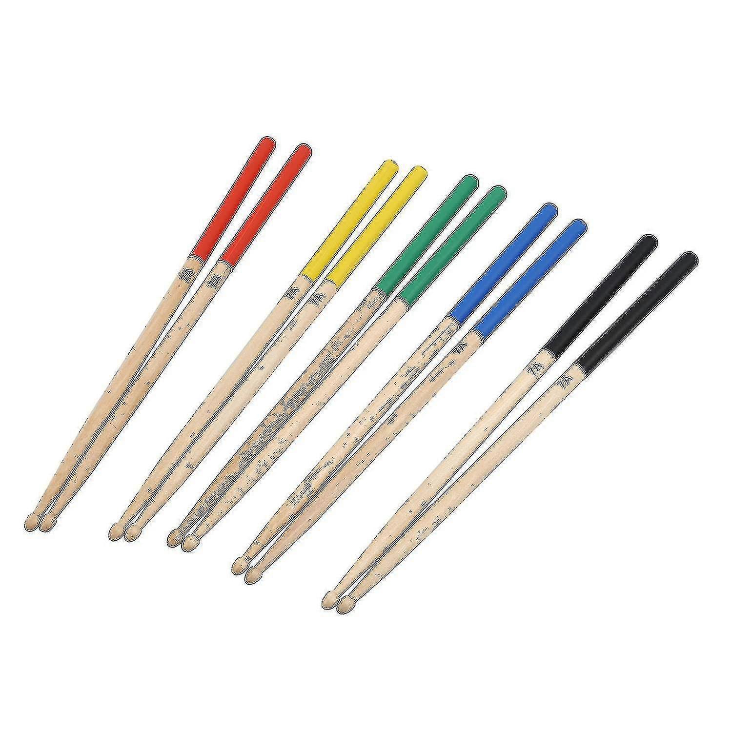 5 Pairs/set 7a Maple Drum Compatible With Kids/children, Fit Compatible With All Drum Sets Drum Ac