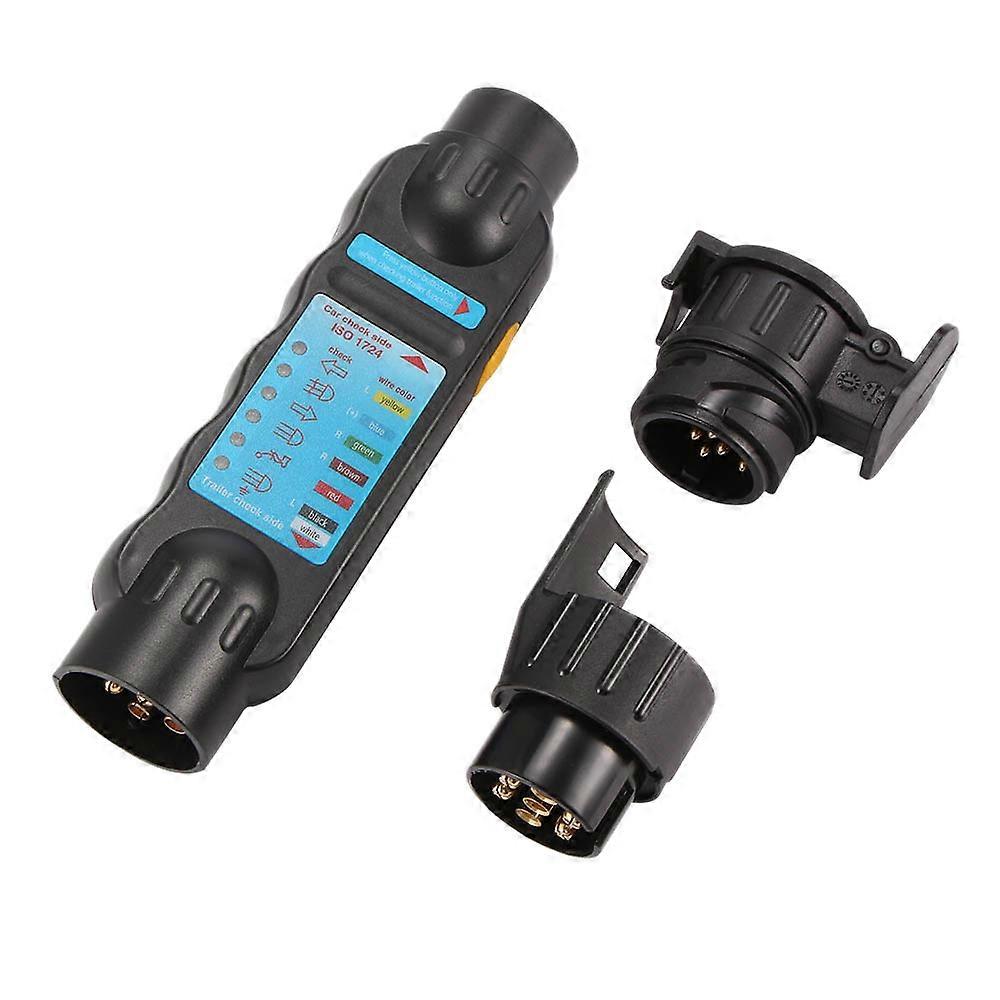 12V Vehicle Car Trailer Tester 7/13 Pin Towing Light Cable Circuit Plug Socket With 2 Adapters Elec
