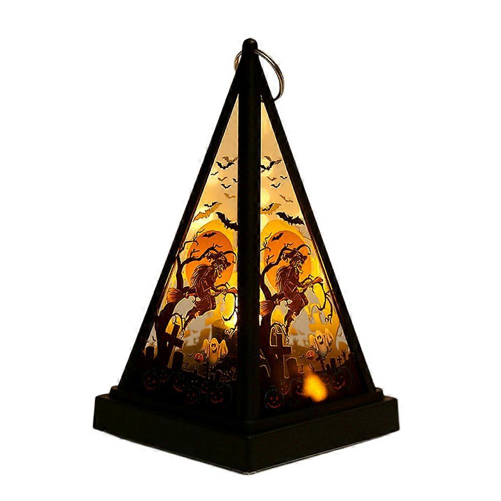 Halloween Pumpkin Witch Skeleton Light Lamp LED Lantern Party Home Props Decoration