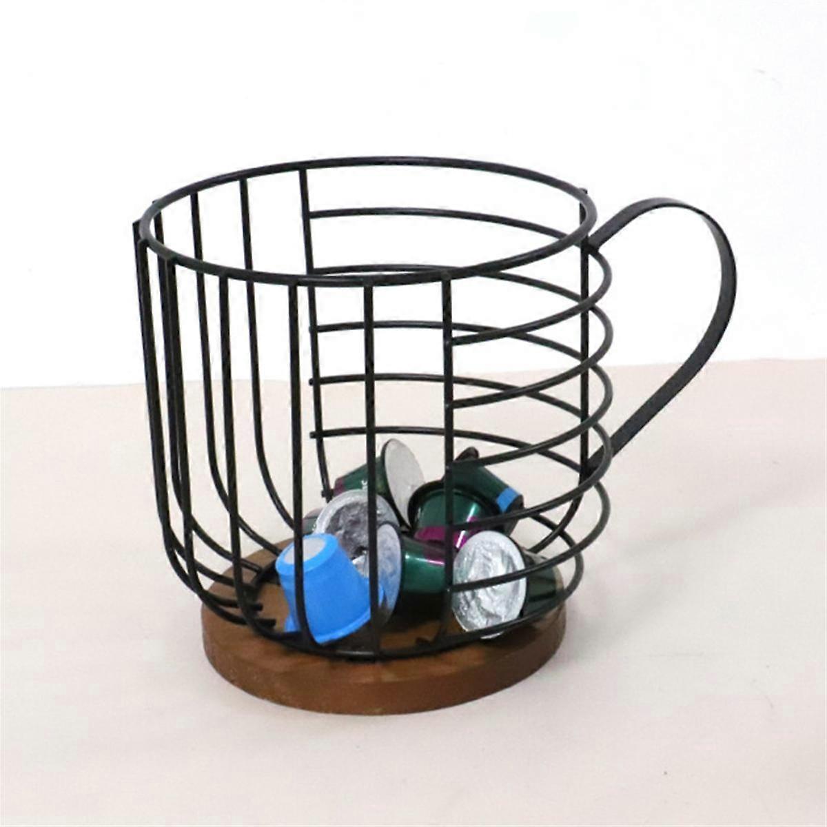 Coffee Filter Holder with Lid, Coffee Filters Storage, Wooden Coffee Filter Container Basket, Round