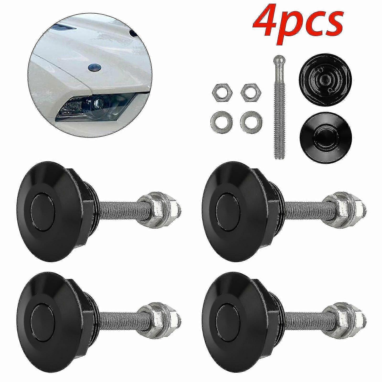 Push Button Quick Release Hood Bonnet Pins Lock Clip Car Bumper Latch Kit