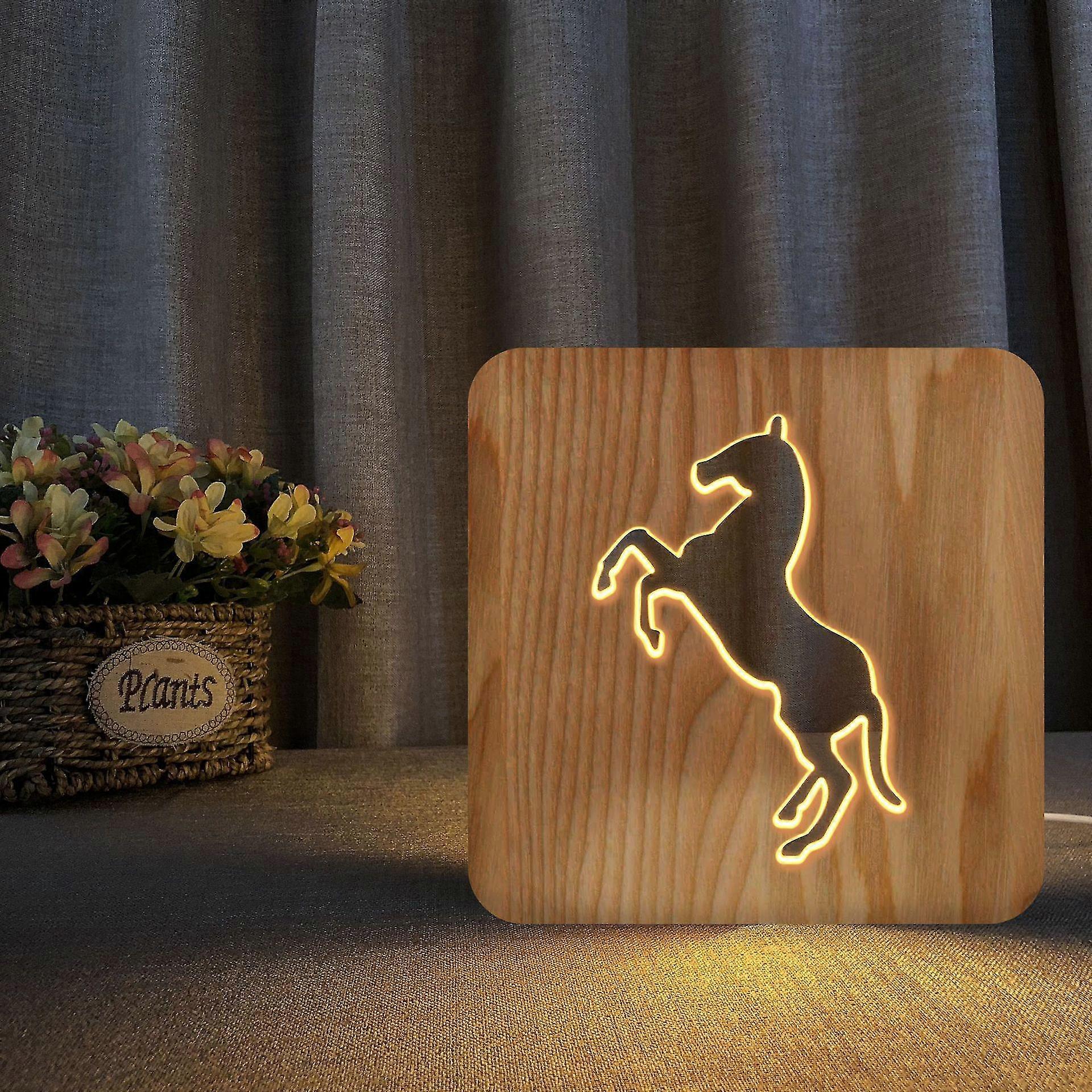 Actl Bulb For Horse 3d Lamp S Simple Rative S 3d Carving Pattern Led For Desk