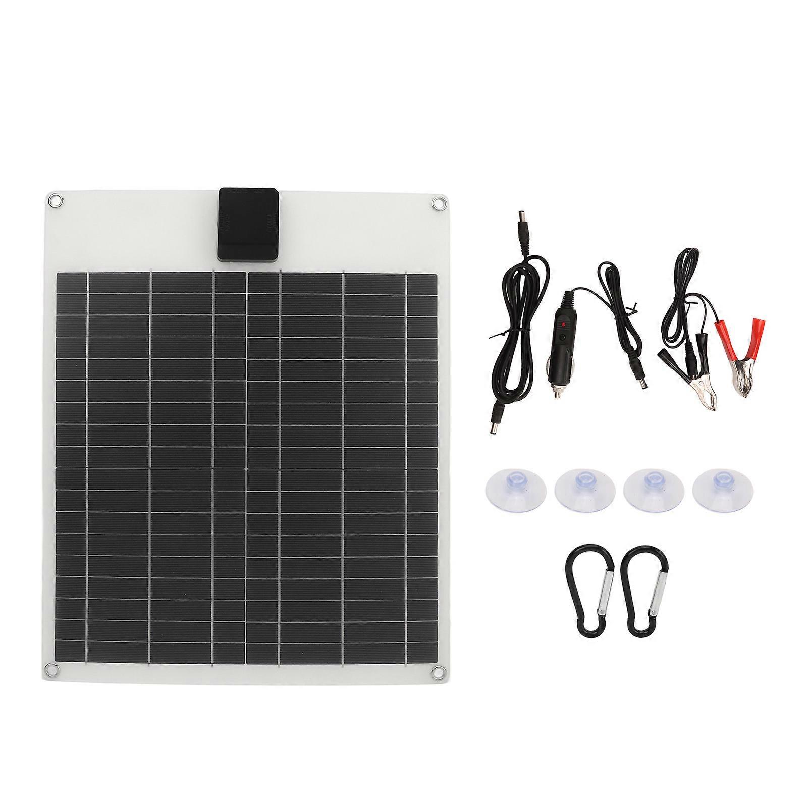 20W 5V 12V Solarpanel Dual Output Monokristalline Power Generator Panel Batterieladegerät Kit für Auto Boot Trailer RV Weiß