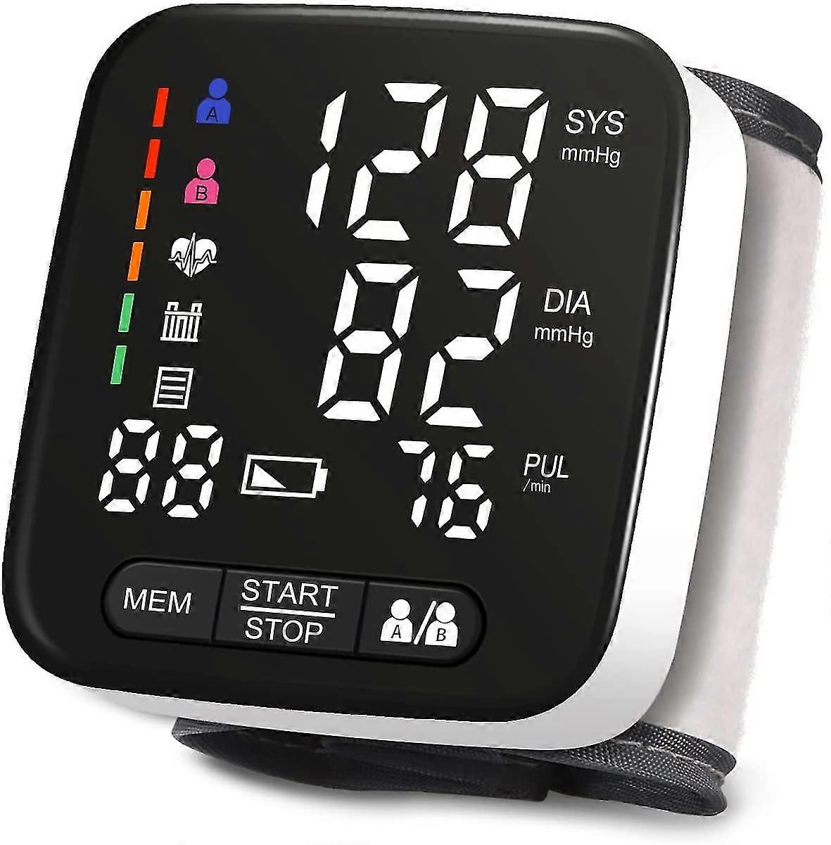 Wrist Blood Pressure Monitor,home Automatic Digital Blood Pressure Machine,dual Users Mode