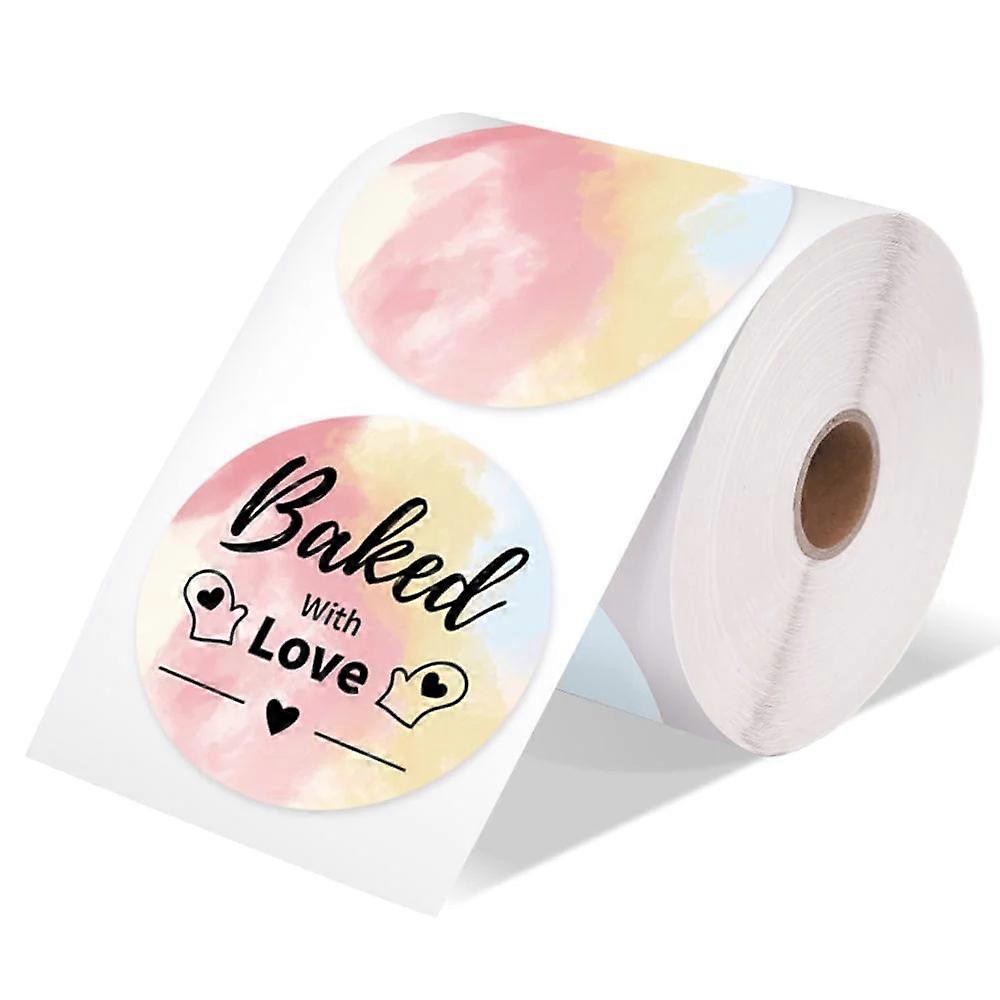 3" Color Round Label Stickers Roll for 4X6 Thermal Label Printer, Self-Adhesive Circle Sticker Printer Label, 500 Labels/Roll