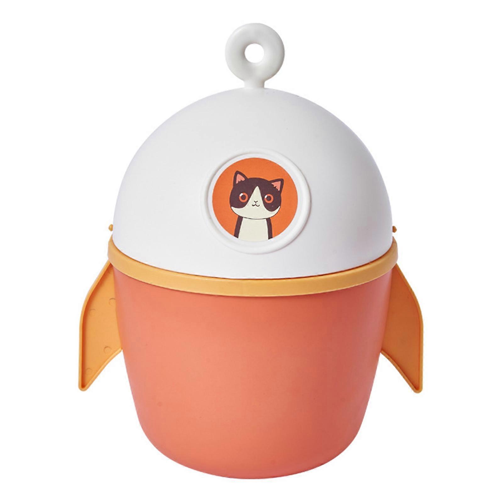 Mini Desktop Trash Can Cartoon for Cat Flip Lid Desktop Waste Garbage Bin Basket