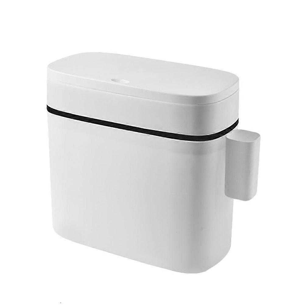 Plastic Garbage Bin with Lid for Home Use Bathroom 1Pcs White