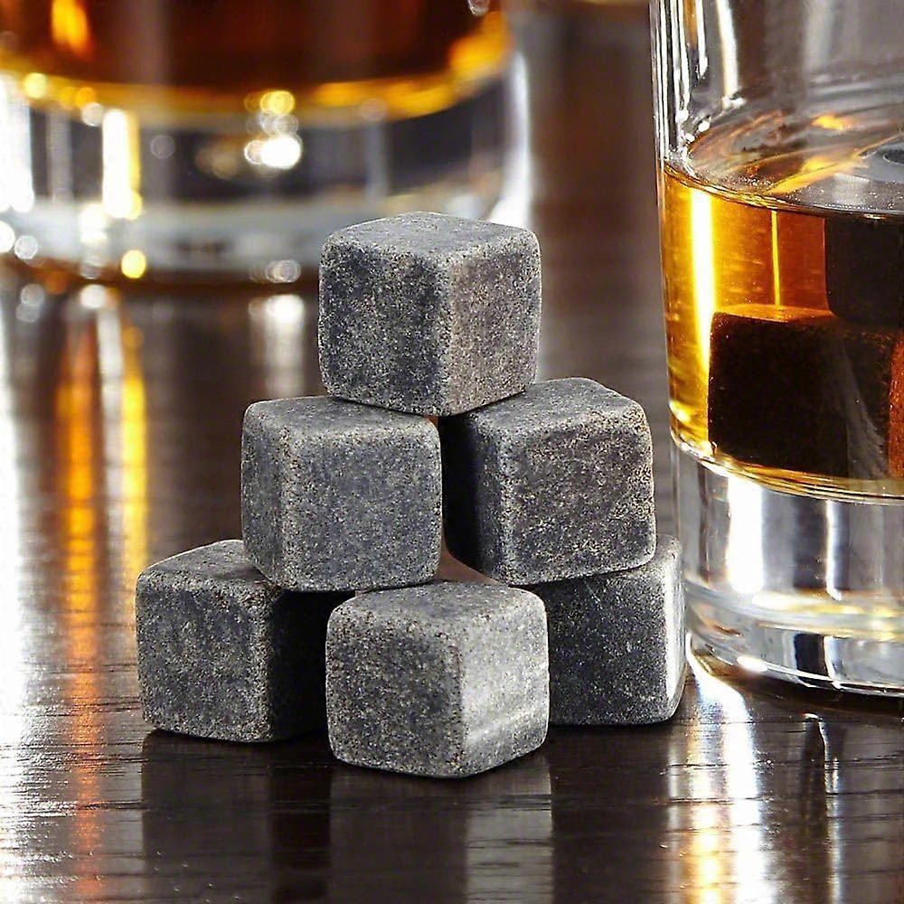 Whiskey Stones - Chills Your Drink Without Dilution - Granite Chilling Stones - Perfect For Whisky Drinkers - Set of 9 Whiskey Rocks
