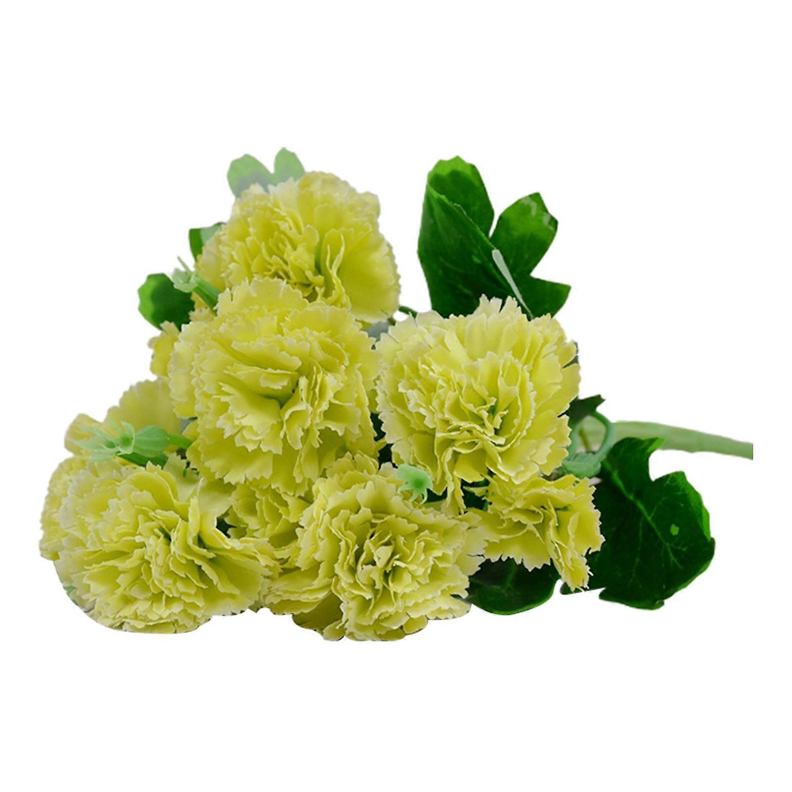 Artificial Flower Nice-looking Eye-catching Vibrant Carnation Bouquet Silk Flowers with Stems Leaves for Wife
