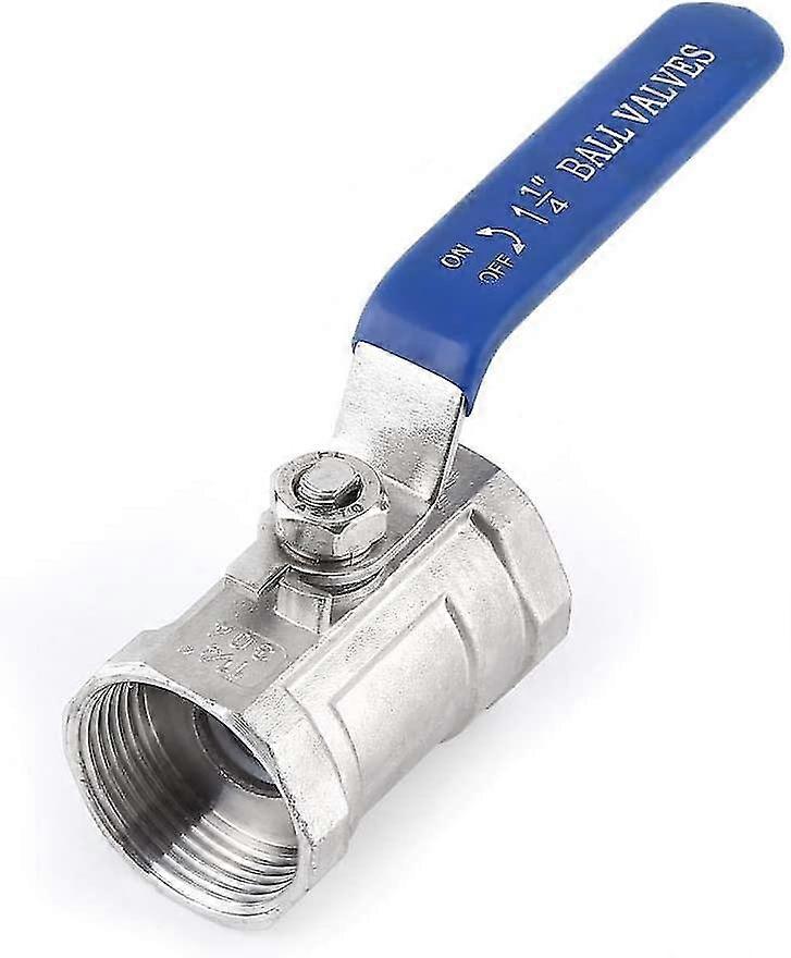 Stainless Steel Ball Valve Ss 304 Bsp Female With Female Thread - Ball Valve With Lever Handle - Manual On/off Control - Reduced Portdn32 (1-1/4")