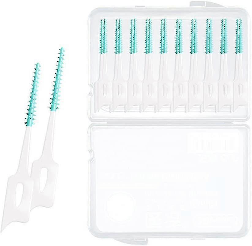 40pcs Tooth Floss Picks Interdental Brush Flosser Sticks In With Storage Case