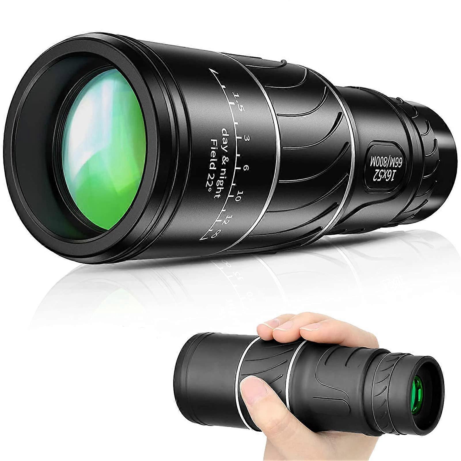16x52 Monocular Dual Focus Optics Zoom Telescope for Birds Watching/Wildlif