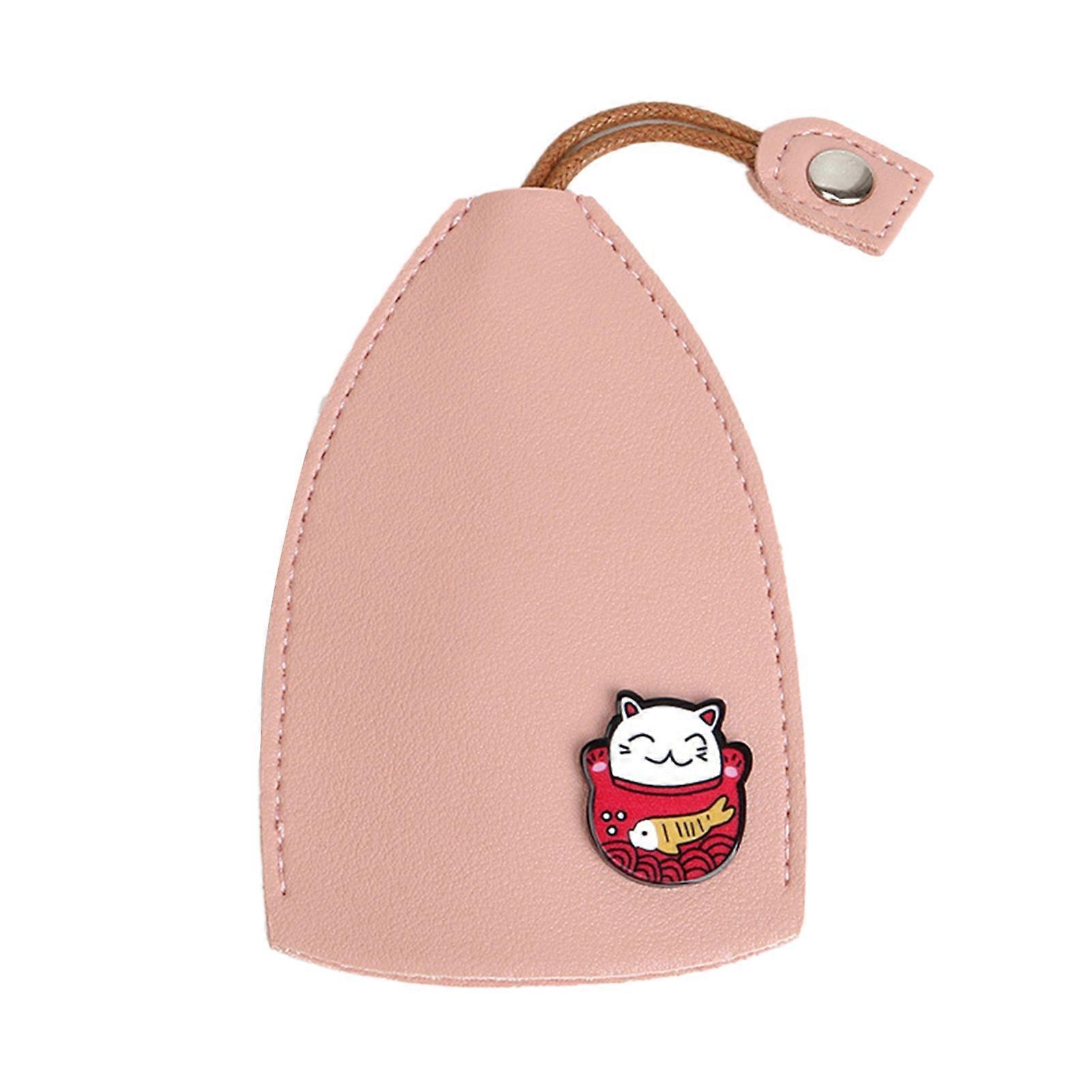 Car Key Case Fortune Cat Pattern Solid Color Waterproof Key Storage Faux Leather Pull Out Key Bag Wallet Home Supplies KAESI