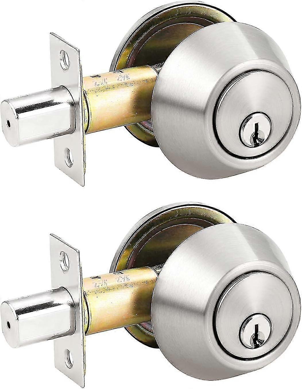 (2 Paket) Anahtarlı Tek Silindirli Sürgüler Fırçalanmış Nikel (Combo Paketler)