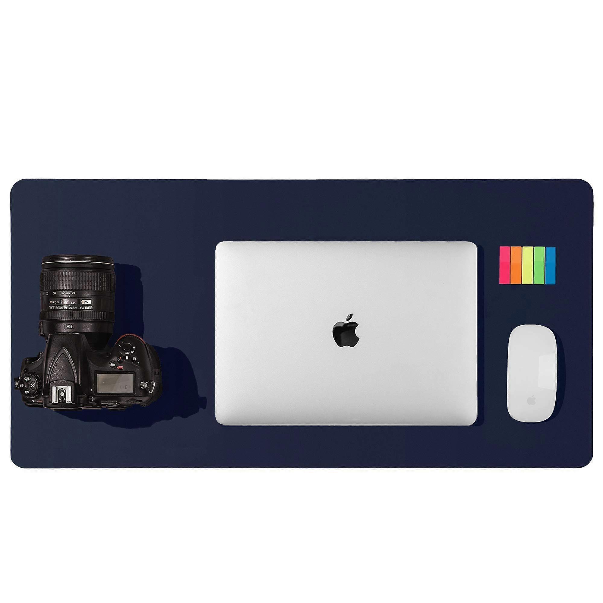 Leather Desk Pad Protector,Mouse Pad(60cm x 30cm,Dark Blue)