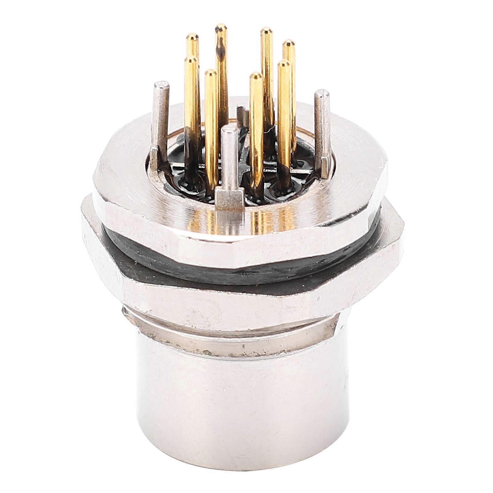 Jack Socket Panel Rear Mounted PCB X Type Solder Wire Connector 8pin Waterproof IP67 M12?F1?S8X