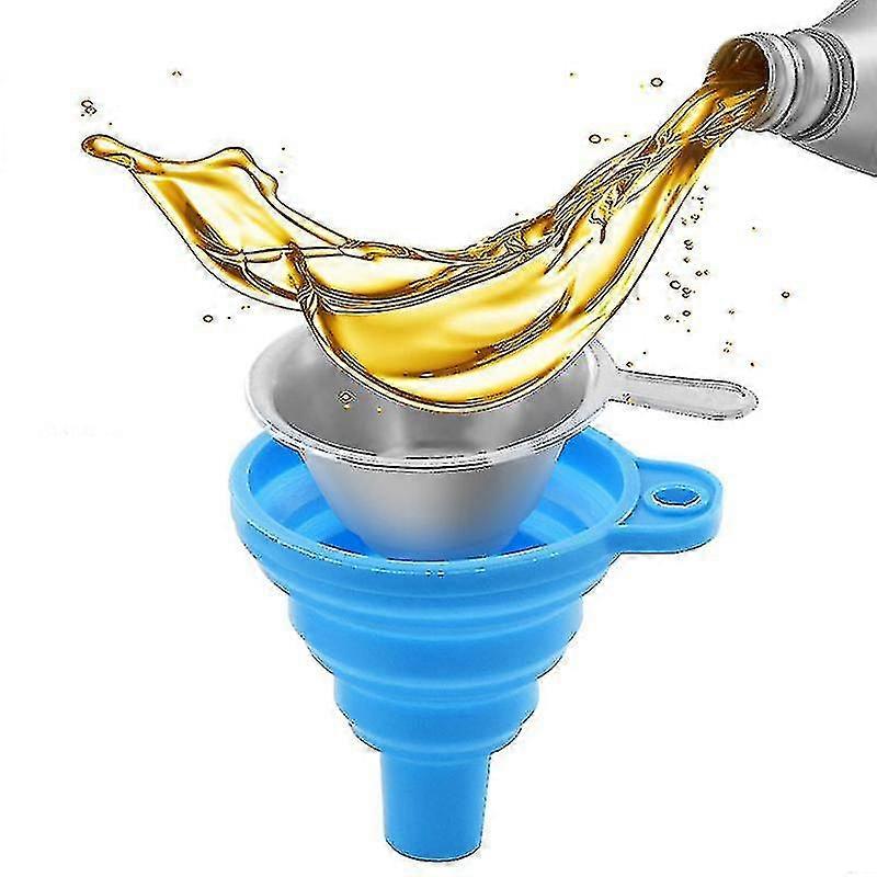 Reusable 3d Printing Resin Filter, Foldable Silicone Funnel And Stainless Steel Filter For Pouring Resin Into Resin Bottle Riilq