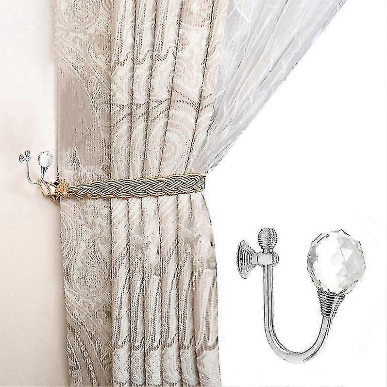 1 Pair Curtain Crystal Wall Hooks Decorative Holdbacks Clothes Hanging Hook