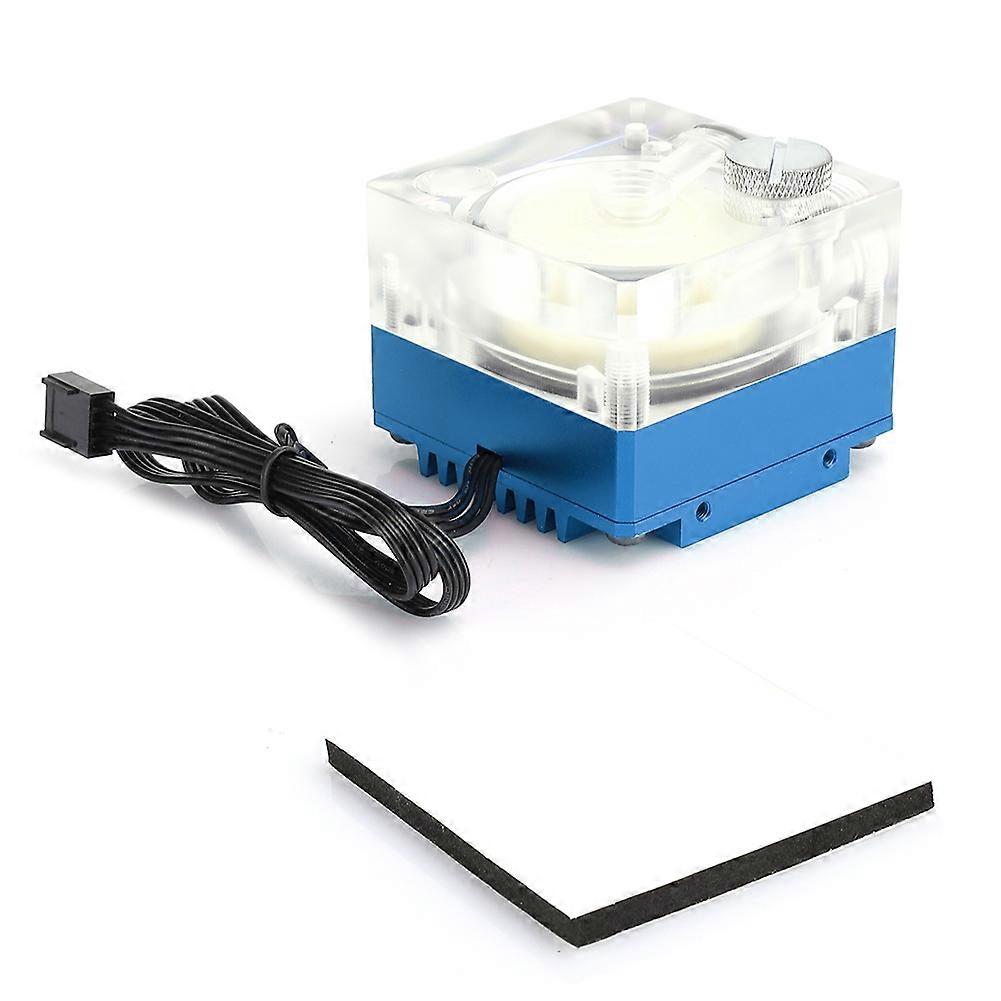 Water Cooling Pump Acrylic Aluminum Computer Accessory Heat Sink Mute for PWM Speed ControlBlue
