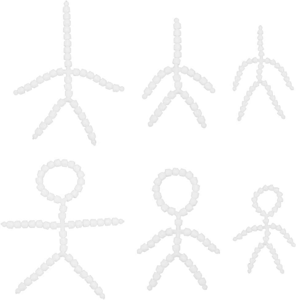 6Pcs 6 Styles Body Joint Skeleton Adjustable Armature Skeleton Plastic Action Figure Movable Skeleton Plastic Joint Jeton Ball Socket Limbs and Head J