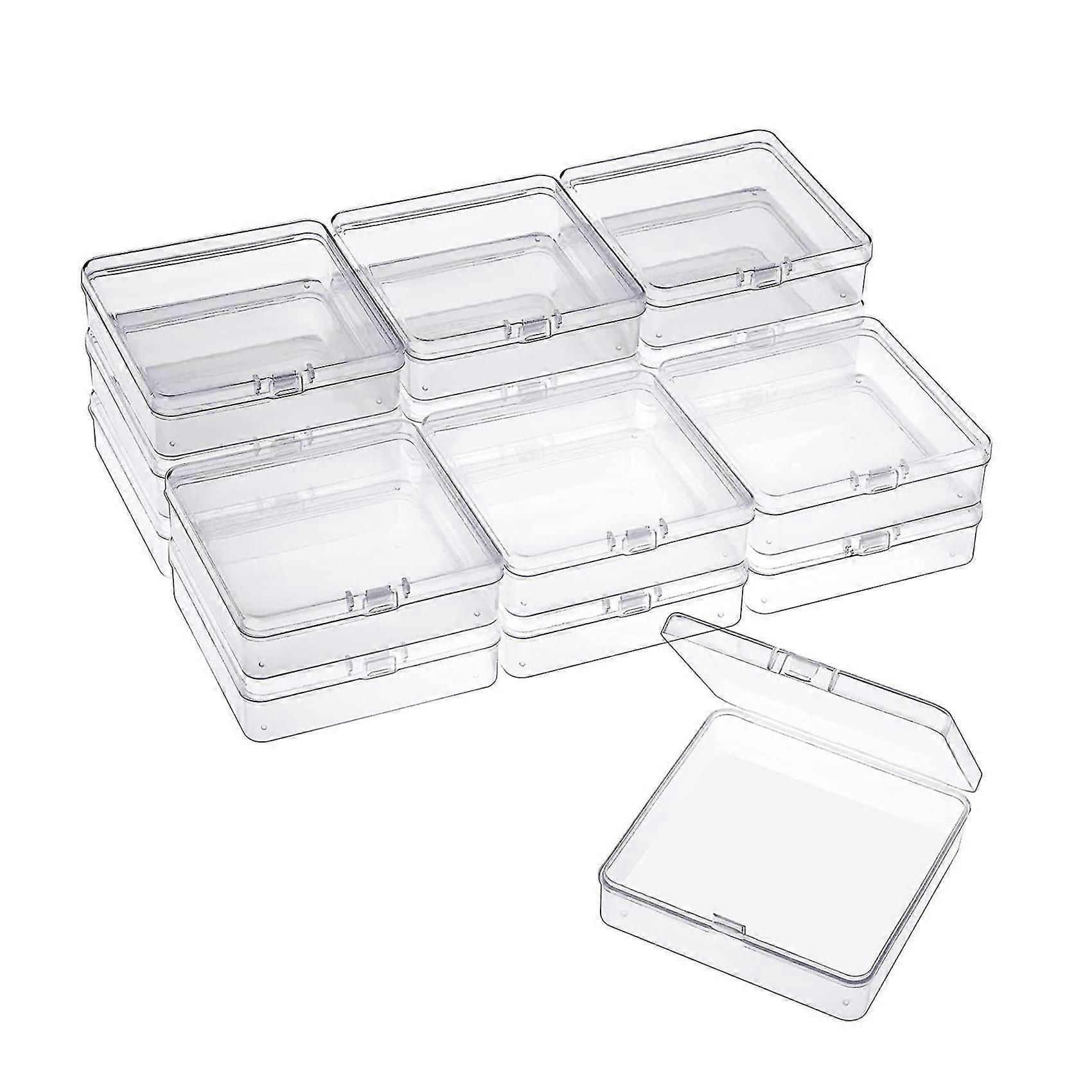 16 Pack Small Containers Clear Plastic Boxes Beads Storage Organizers With Hinged Lids compatible Small It+(ere