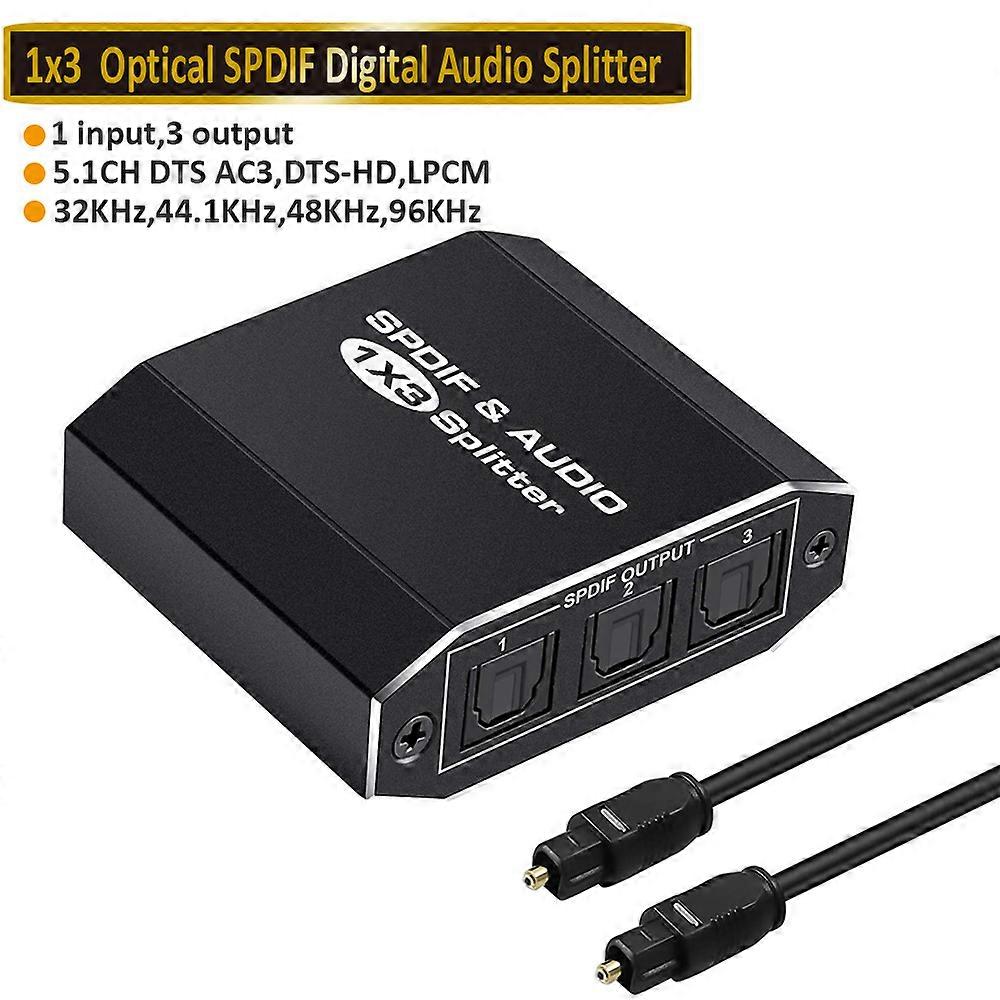 Digital SPDIF Optischer Audio-Splitter-Schalter Toslink Splitter Switcher Adapter 1x3 Optischer Splitter 1 In 3 Out Unterstützung DTS AC3